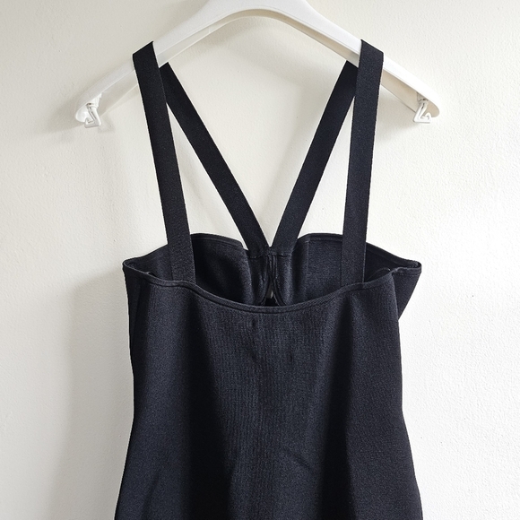 New Galvan London Sculpted Venus Black Midi Cocktail Dress NWT Medium - Picture 8 of 11